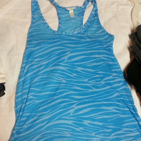Blue Racerback Tank Top S - Picture 2 of 4