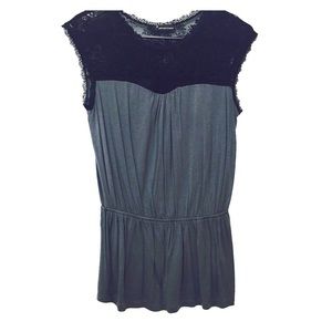 Black and gray lace top