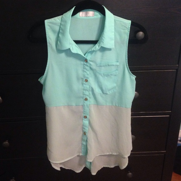 Mint High Low Blouse