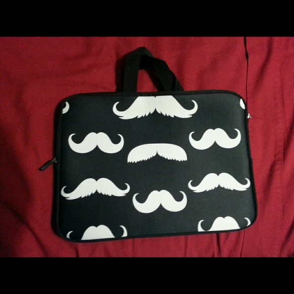 Mustache laptop case bag
