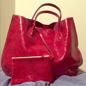 Red tote bag