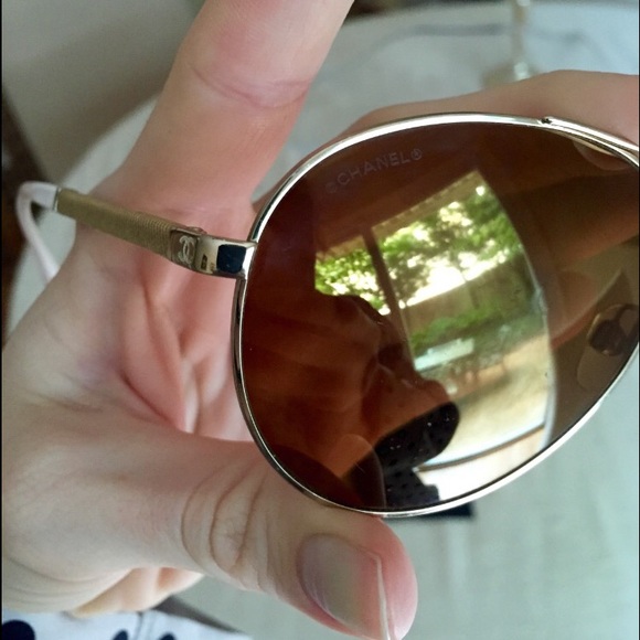 Chanel Gold Aviators - Picture 4 of 4
