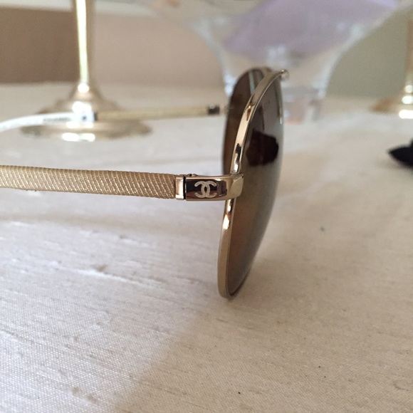 Chanel Gold Aviators - Picture 2 of 4