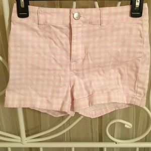 Pink Gingham High Waisted Shorts Size 4
