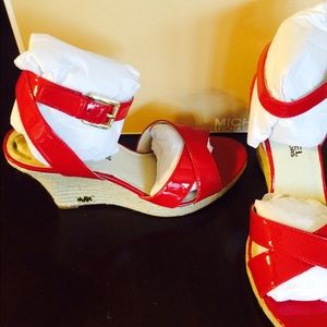 New Red Michael Kors Ankle Strap Kami Sandal