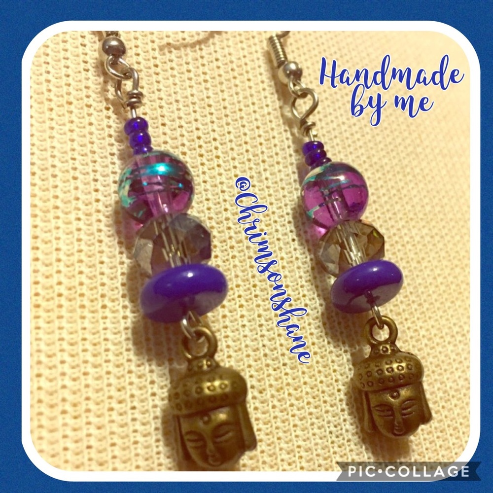🆕 Beautiful Blue Buddha Earrings
