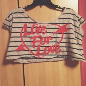 Forever 21 "Live for Love" Crop Top