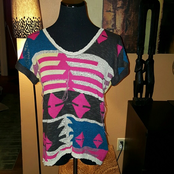 🆕 Urban Outfitters Ecote Intarsia Knit Tee - Picture 2 of 4