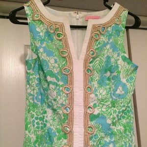 EUC 00 Janice Shift Dress in Limeade Its A Zoo