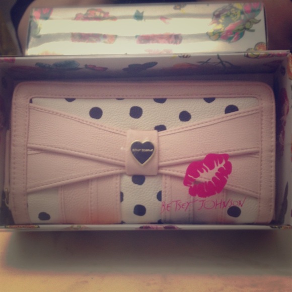 Light Pink Bow Polka Dots Betsey Johnson Wallet