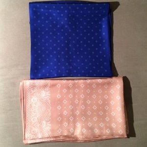 Jcrew 100% silk tie scarf & bandana snood lot 💙💘