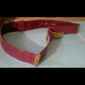 Judith Lieber leather belt goldplated buckle