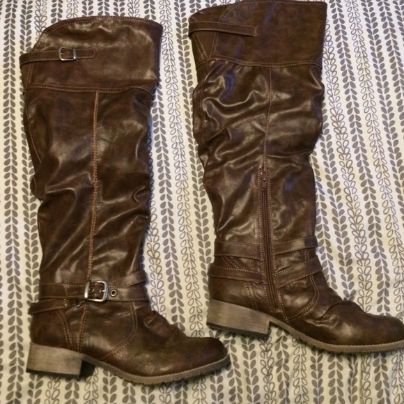 jellypop Shoes - Brown over-the-knee boots