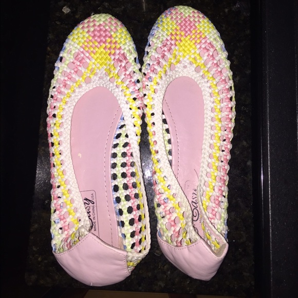 Pastel basket weave shoes