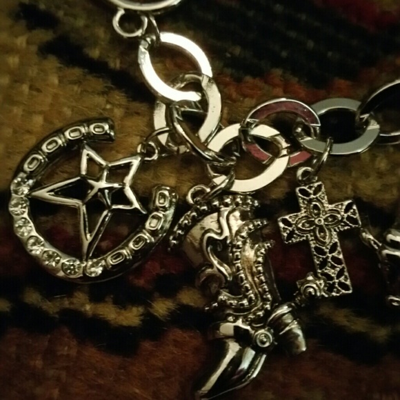 Horseshoe,  cross, boots bracelet