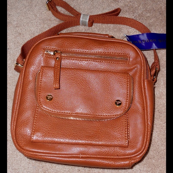 Madden Girl Cognac Organizer Camera Bag Crossbody