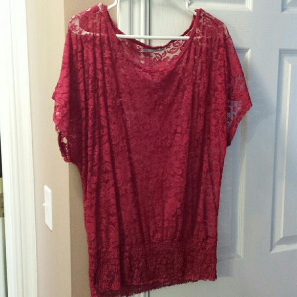 Maroon lace top