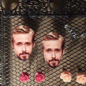 Ryan gosling face earrings