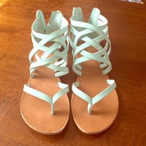 Mint strappy vegan leather sandals