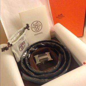 Hermes 38MM reversible blue/black belt