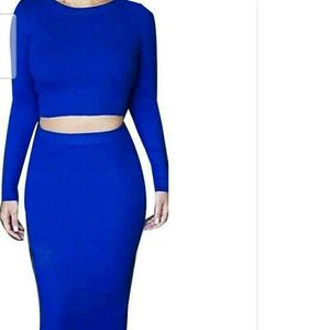 New. 2 pc. crop top & midi skirt. Size M