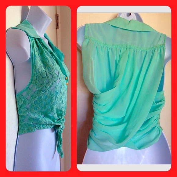 Lace Top Cross Back - Picture 2 of 3