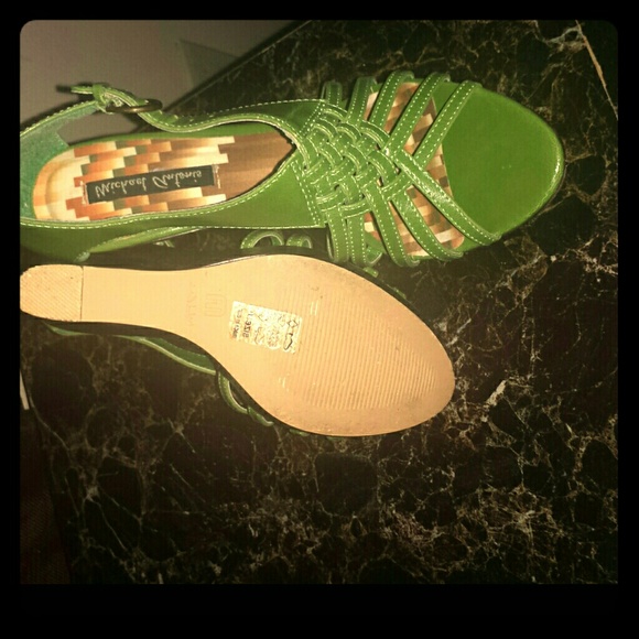 Green caged wedges. Worn once a few years ago