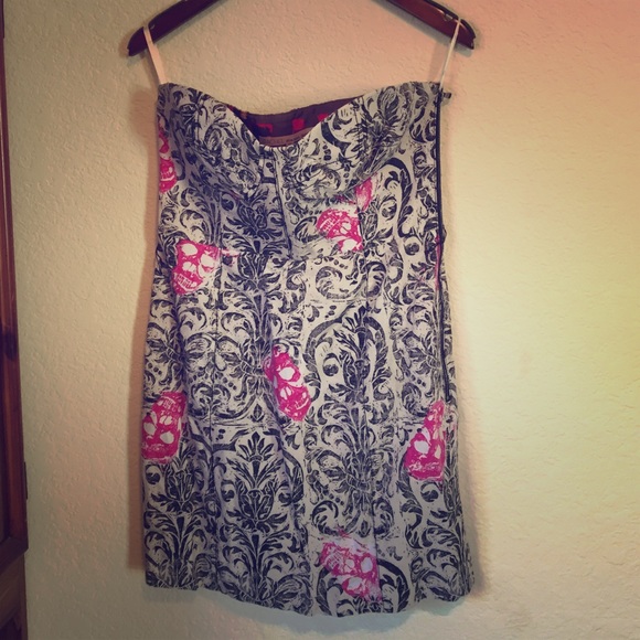 Rachel Roy tube dress. Damask & skull print sz 10