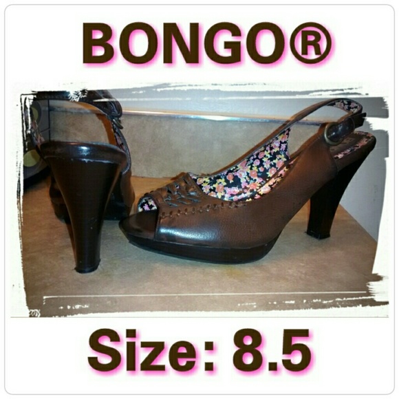 💥$5 SALE💥 bongo Brown slingback peeptoe heels