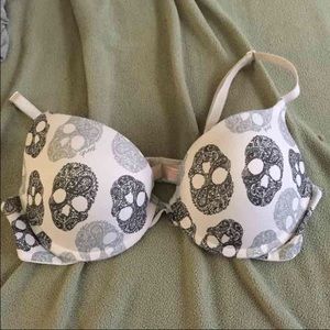 36B PINK skull bra