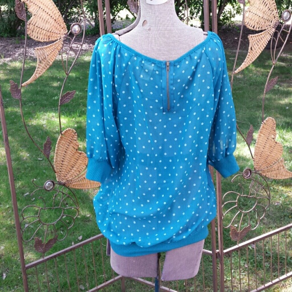 SOLD TO @MANDCBANEY_1106 Sheer Polka Dot top - Picture 2 of 3