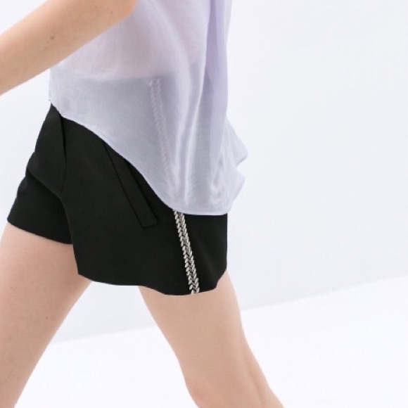 Black Zara Side Appliqué Shorts