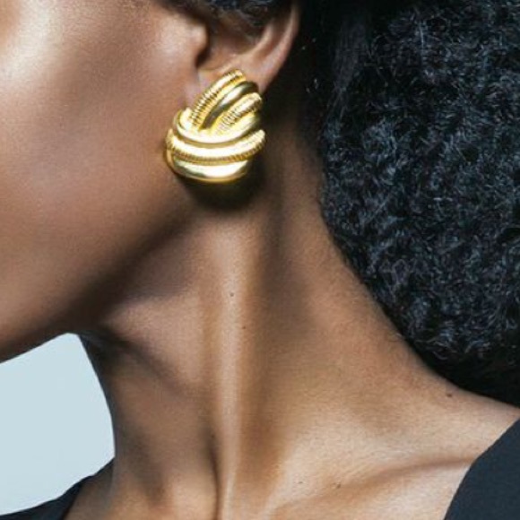 Gold clip on earrings
