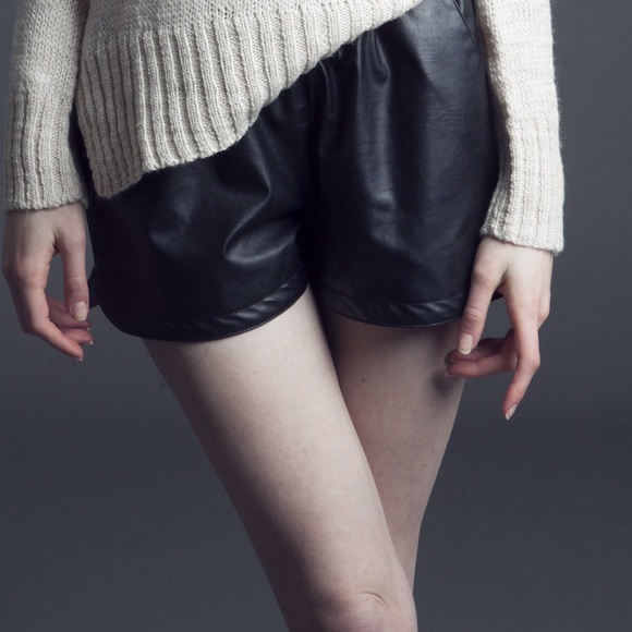Faux leather shorts