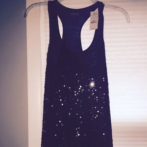 Black sequined tank top from express. Never worn