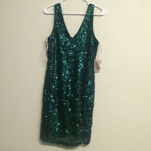 Emerald sequin swirl dress