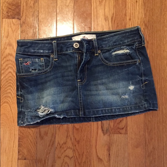 Hollister co denim mini skirt