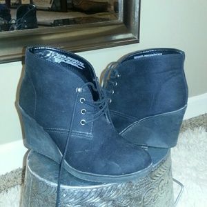 Suede black booties