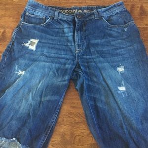 Arizona Jeans men's shorts with distressed look.