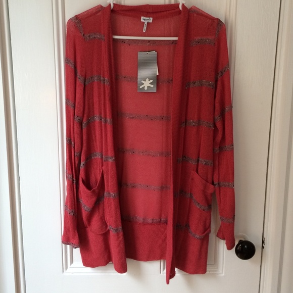 Splendid Sheer Knit Striped Cardigan