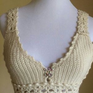anthropologie crochet top