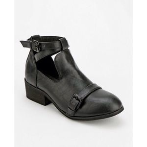 Deena and Ozzy Double-Buckle Cutout Ankle Boots