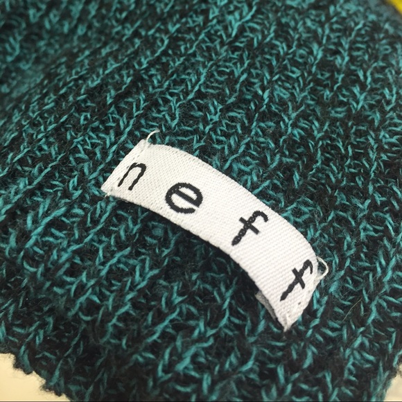 Blue and black neff beanie
