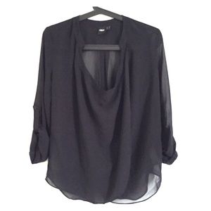 Asos top with drape neck in black