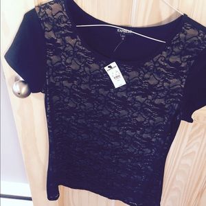 Black and gold lace shirt
