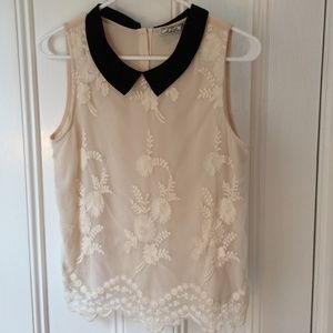 Peter Pan sleeveless blouse by Chloe K