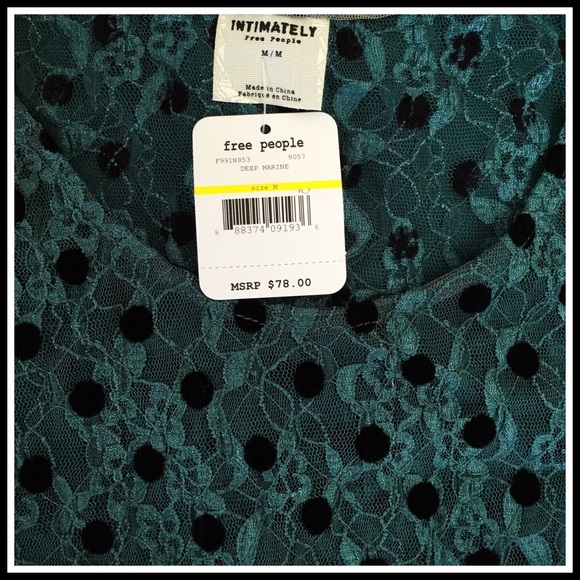 FREE PEOPLE BODYCON POLKA DOT LACE MINI DRESS - Picture 7 of 8