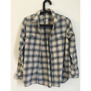 Madewell blue and white plaid shirt