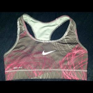 Pink and grey swirl Nike sports bra *rare* xs