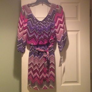 Purple Chevron Dress -Junior Large
